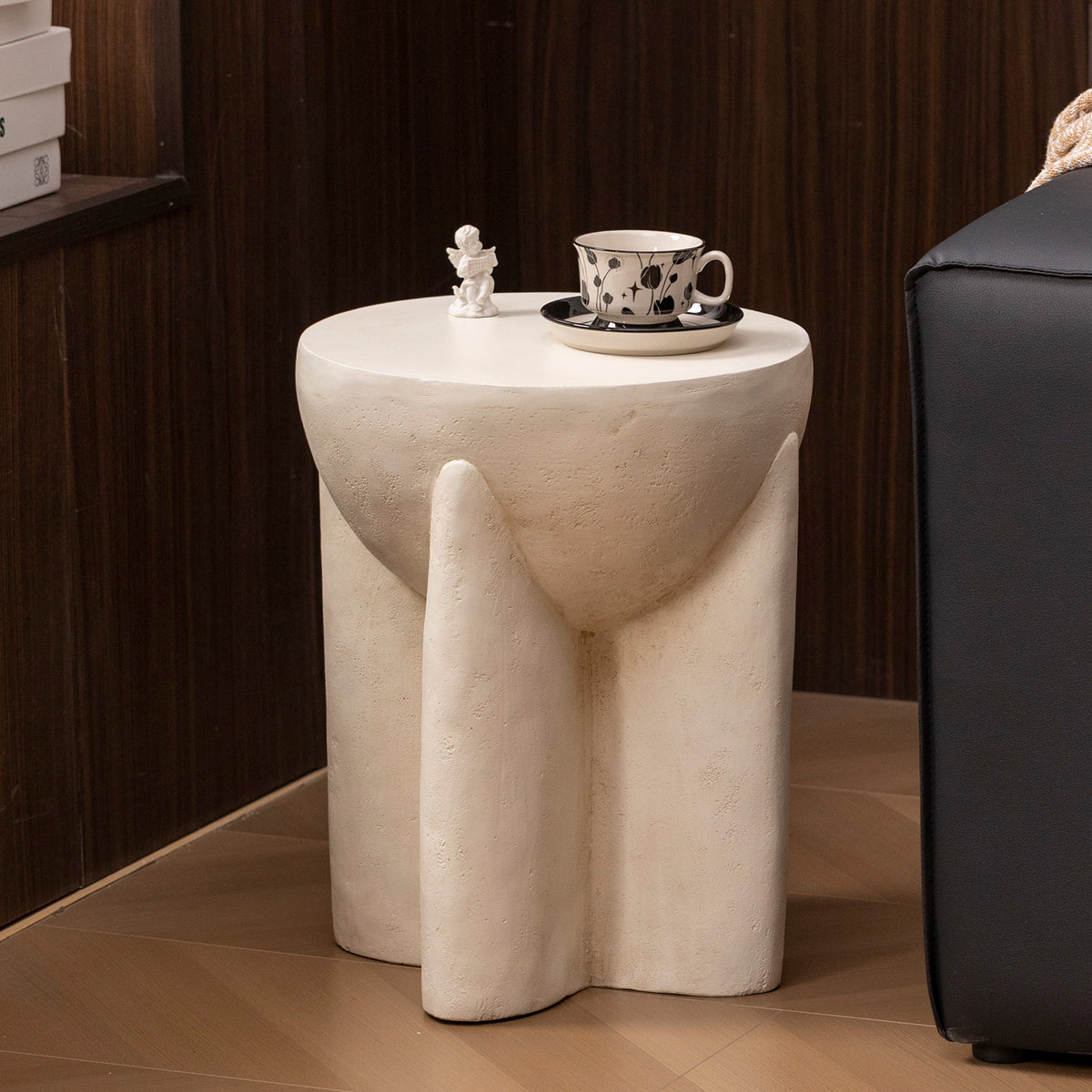 Naples Concrete Look Round Side Table - Indoor & Outdoor Table