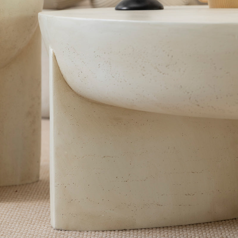 Naples Concrete Look Round Coffee Table - Indoor & Outdoor Table