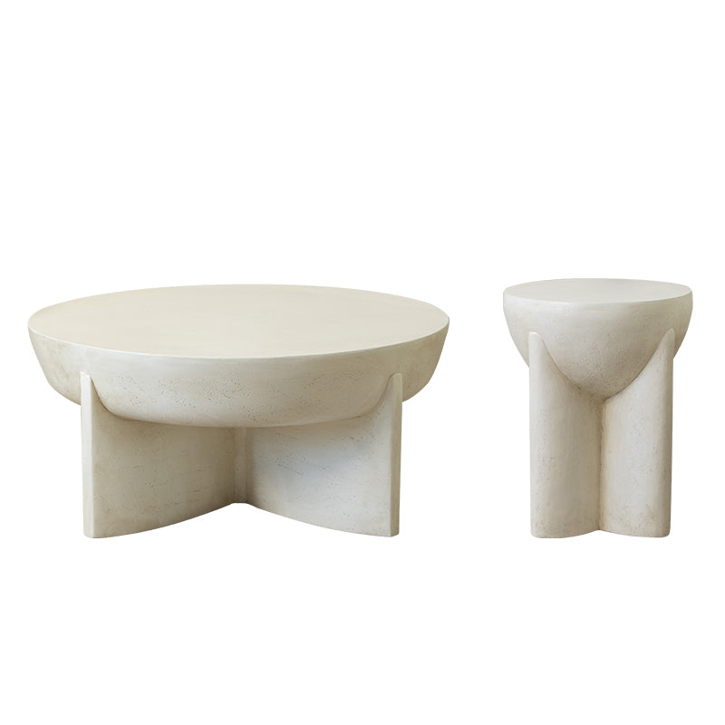 Naples Concrete Look Round Coffee Table - Indoor & Outdoor Table