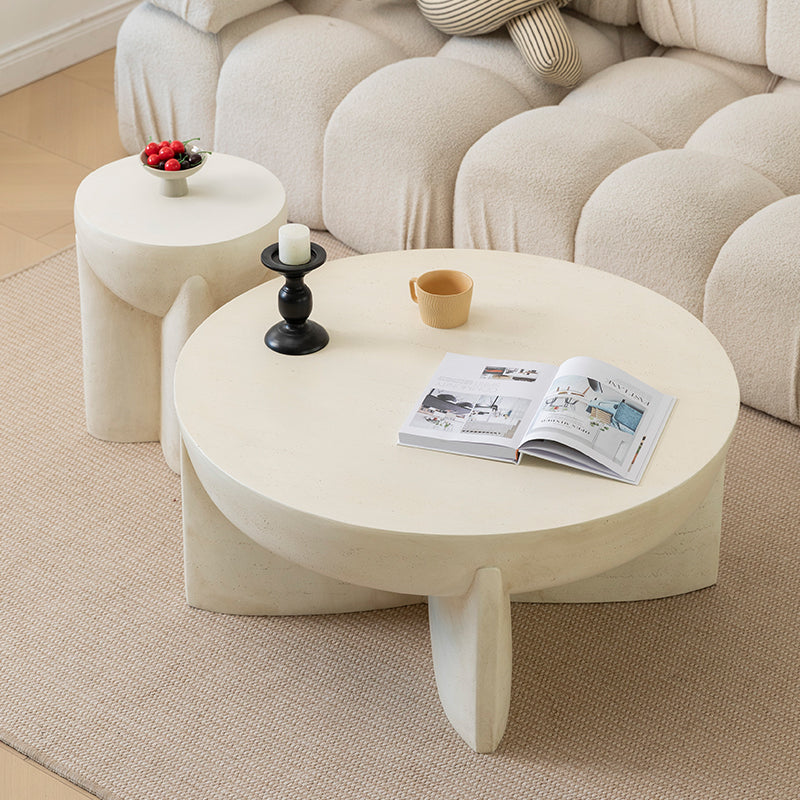 Naples Concrete Look Round Coffee Table - Indoor & Outdoor Table
