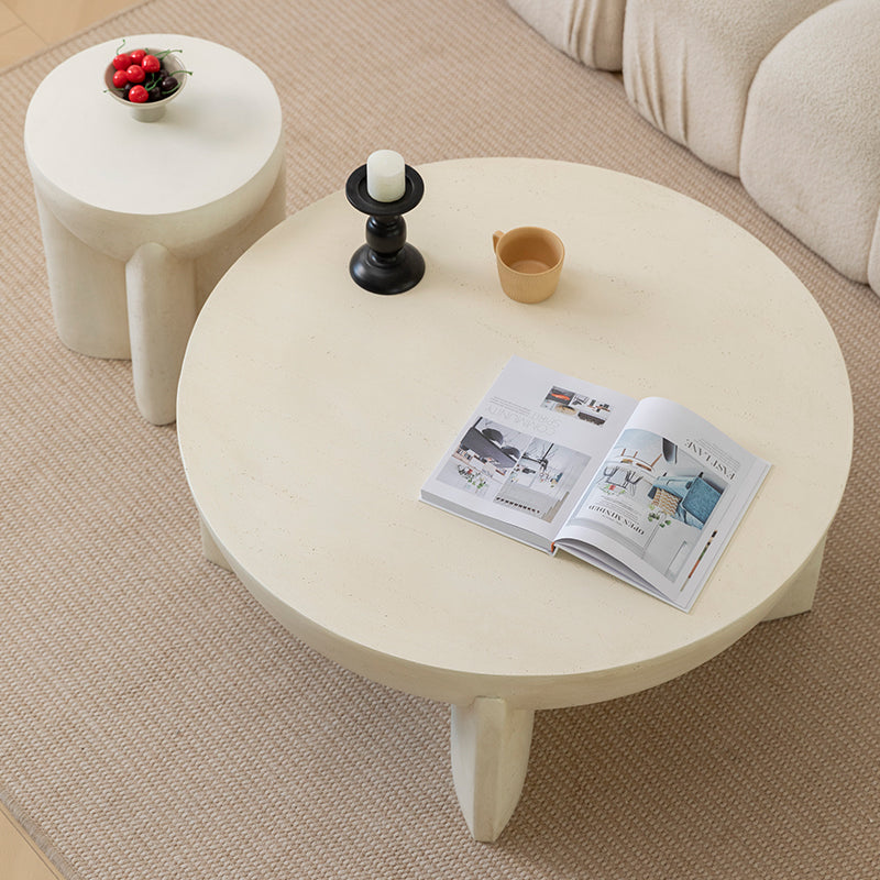 Naples Concrete Look Round Coffee Table - Indoor & Outdoor Table