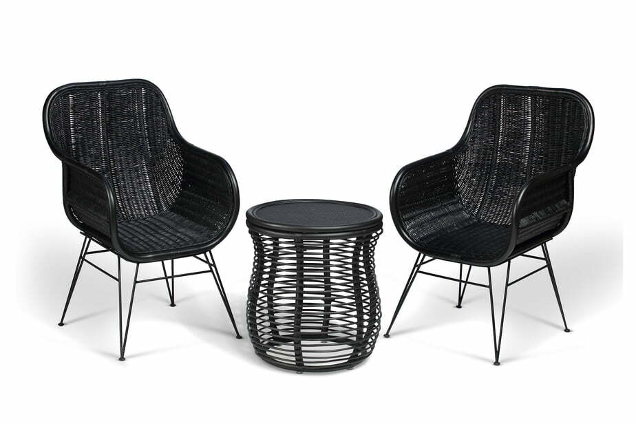 Black Porto Occasional chairs and Royal Table Bistro Set Desser