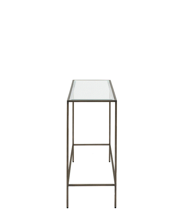 Rothwell Iron Console Table Bronze with Glass Top
