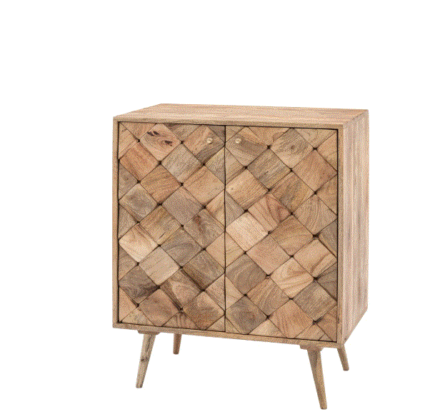 Tusano Mango Wood 2 Door Sideboard Cabinet Burnt Wax