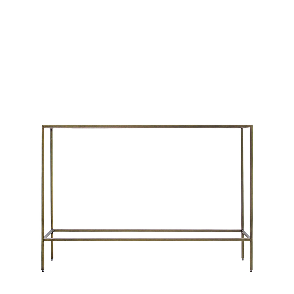 Rothwell Iron Gold Console Table with Glass Top