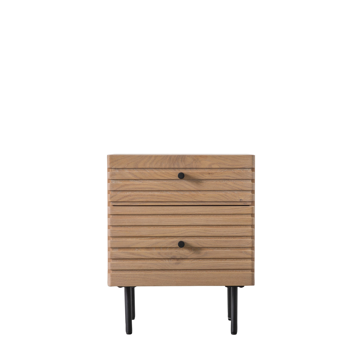 Okayino Oak 2 Drawer Bedside Table