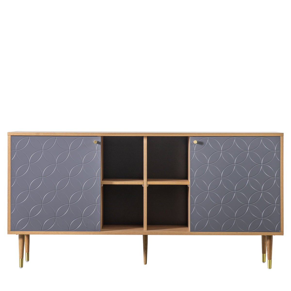 Newbury Grey 2 Door Sideboard Oak