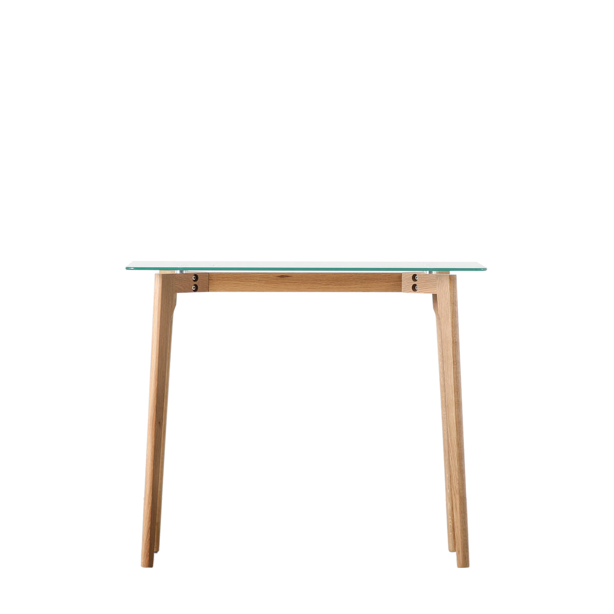 Blair Oak Console Table with Glass Top Table
