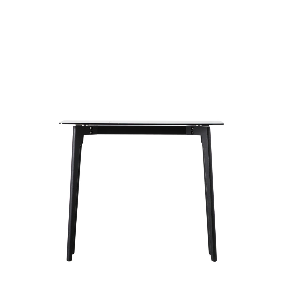 Blair Black Console Table with Glass Top Table