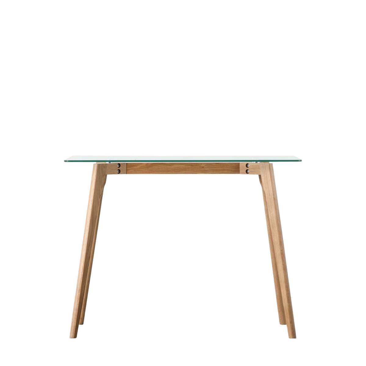 Blair Small Natural Oak Desk with Glass Table Top