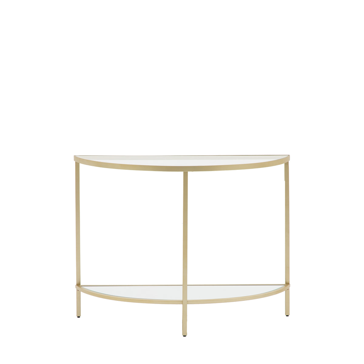 Hudson Metal Console Table with Glass Top Champagne
