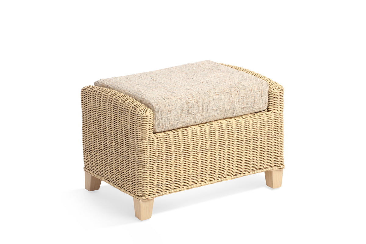 Dijon Natural Wash Cane Footstool with Storage