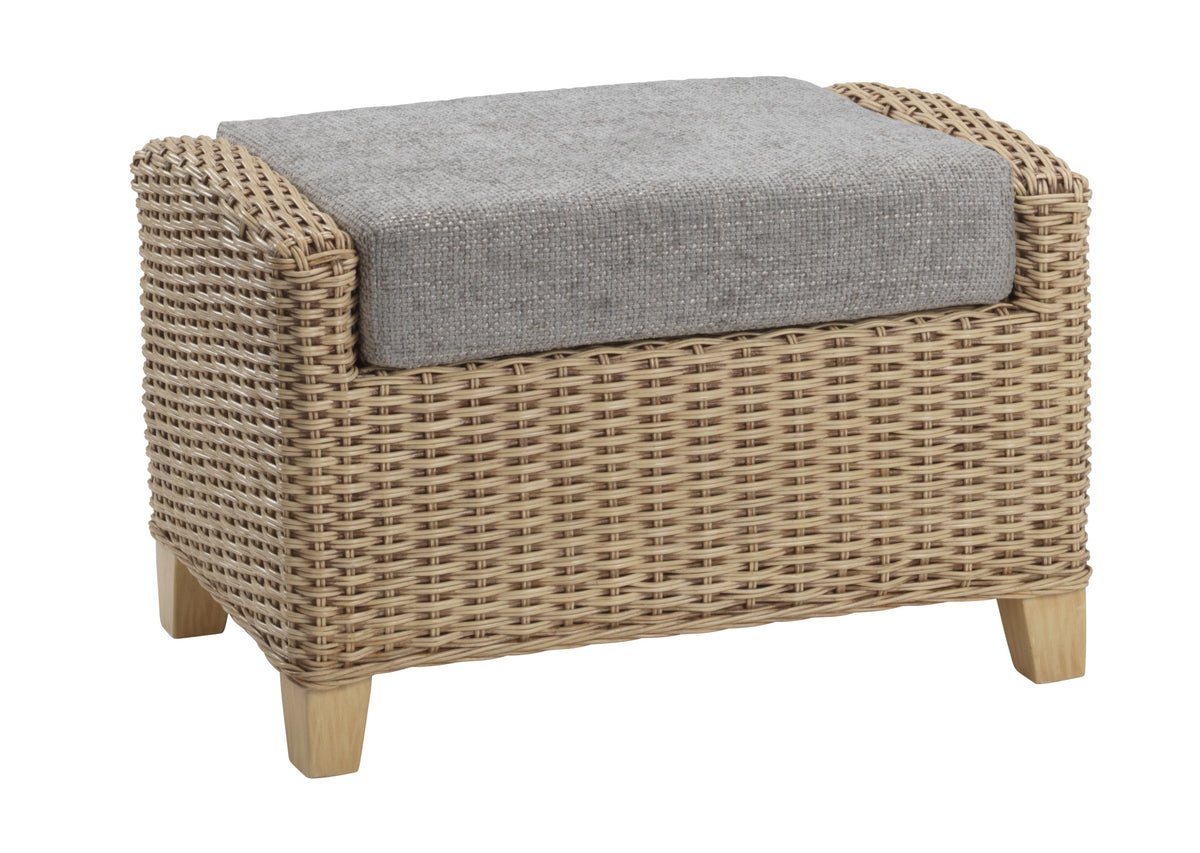 Arlington Storage Ottoman - Handcrafted Rattan Footstool