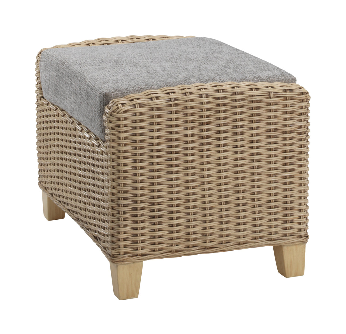 Arlington Storage Ottoman - Handcrafted Rattan Footstool