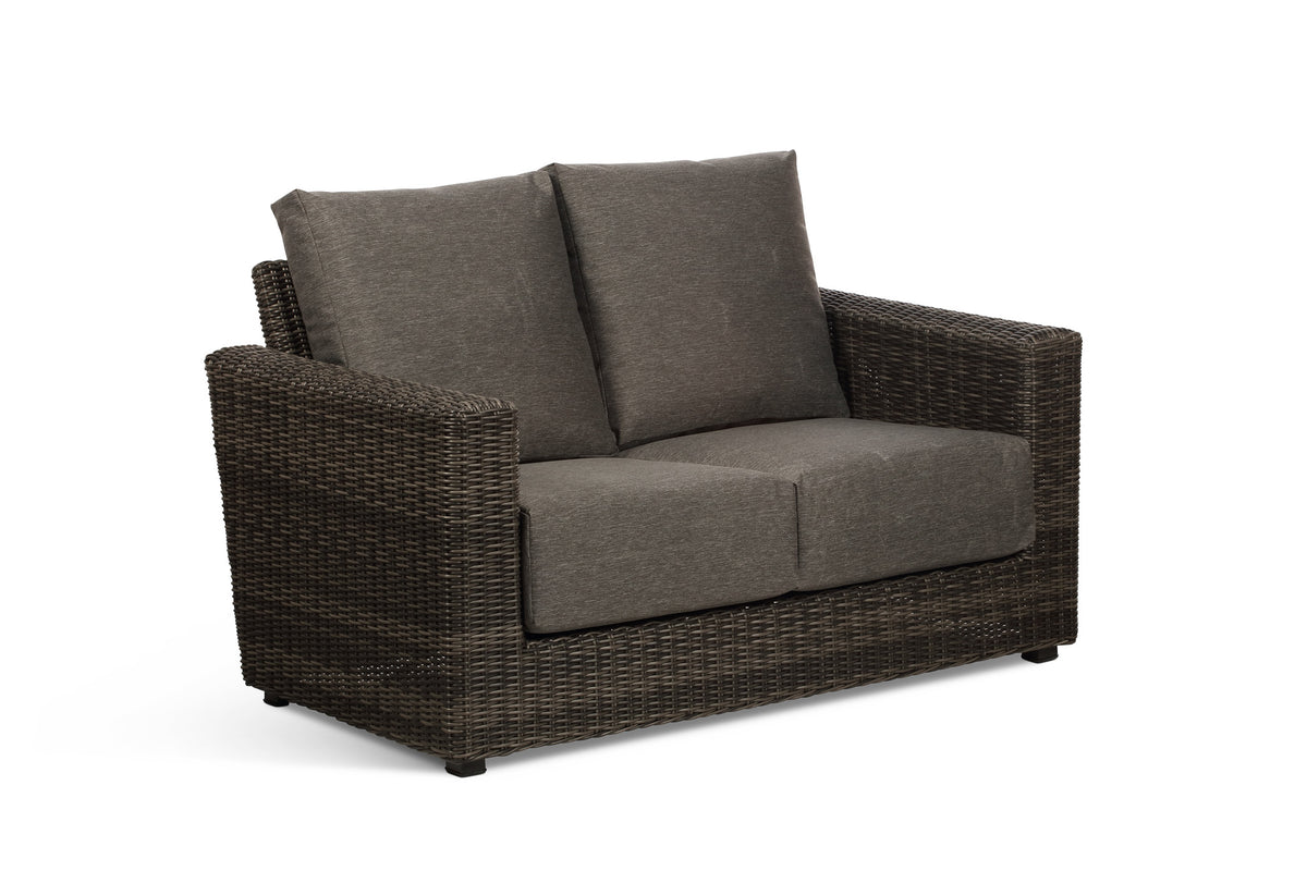 Ascot Rattan Outdoor 2-seater Sofa with Grey Cushion