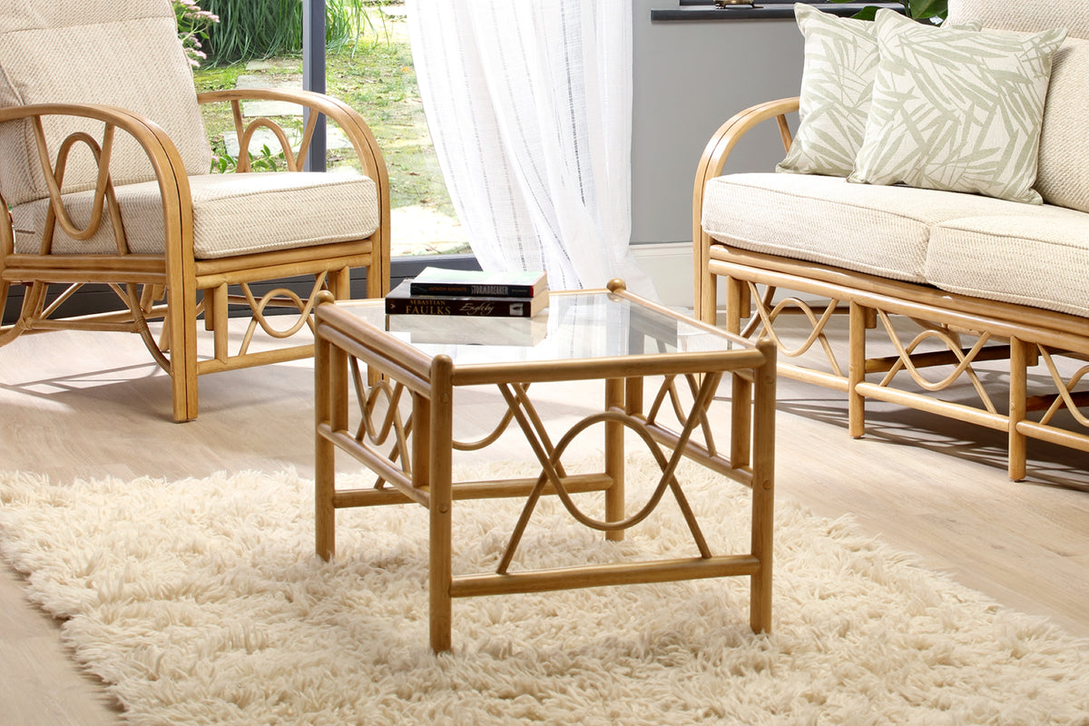 Bali Light Oak Cane Coffee Table