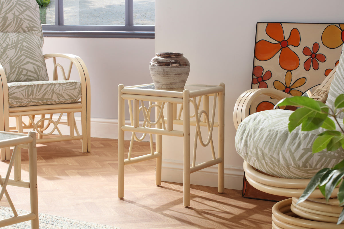Bali Handcrafted Cane Lamp Table