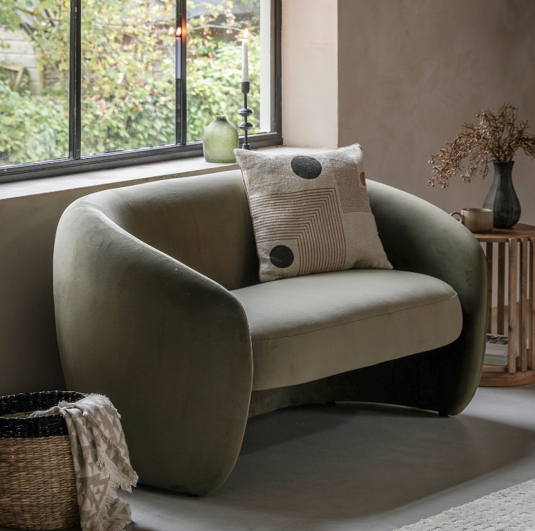 Corfu Curved Sofa in Green