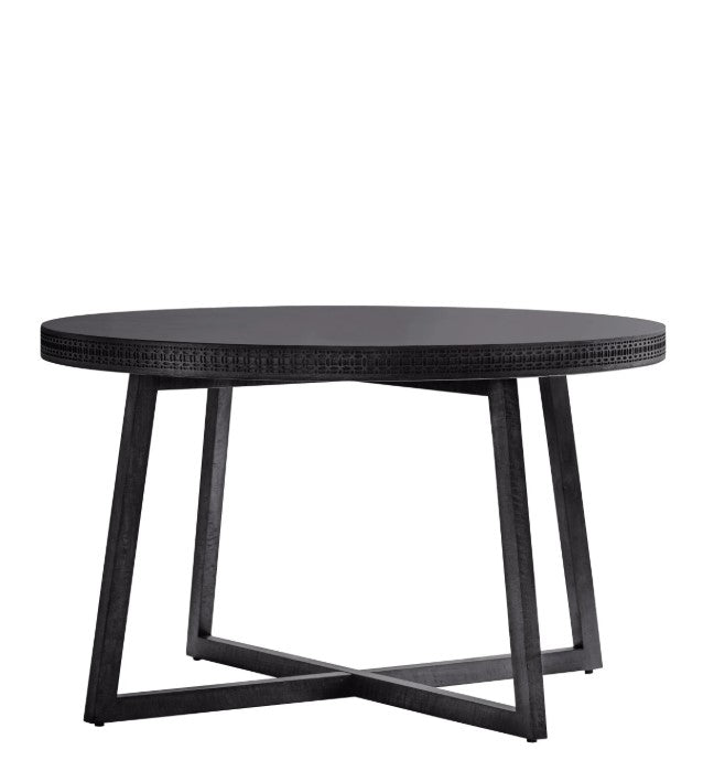 Baha Boutique Round Dining Table in Black