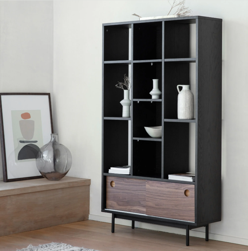 Bartivio Black & Brown Wooden Display Unit