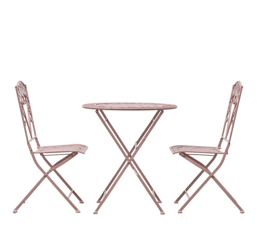 Barundi 2 Seater Folding Bistro Set - Pink