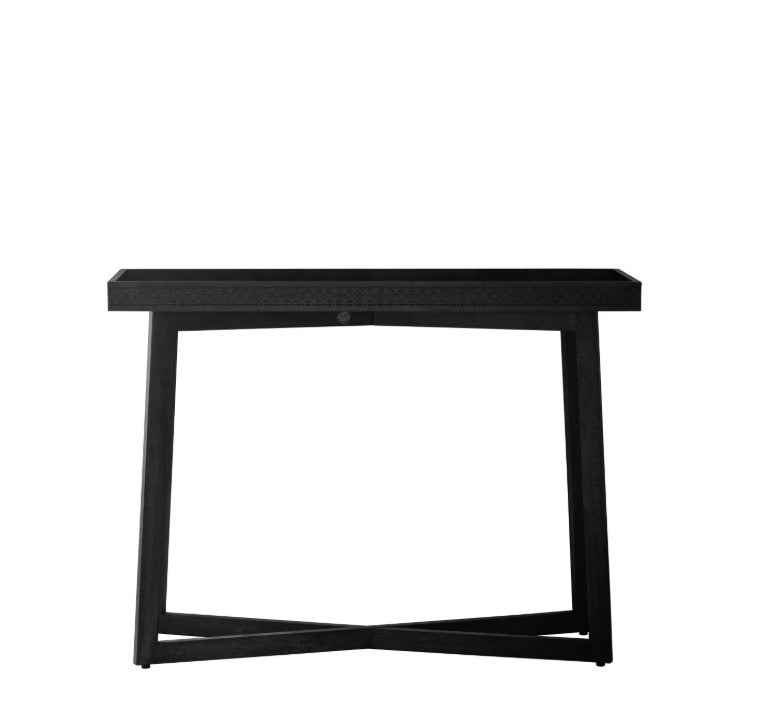 Boho Black Mango Wood Boutique Console Table