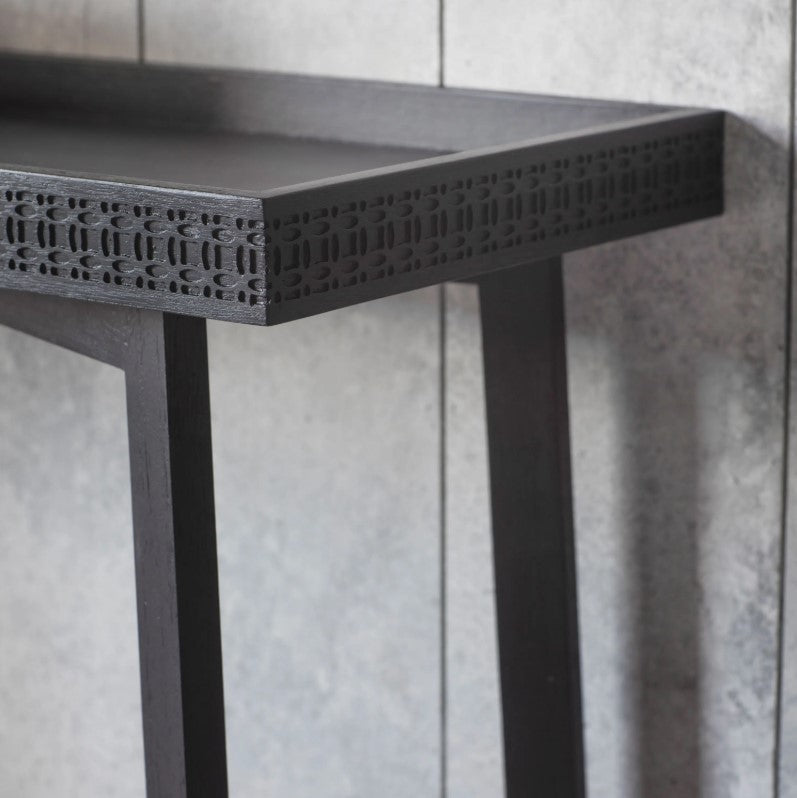 Boho Black Mango Wood Boutique Console Table