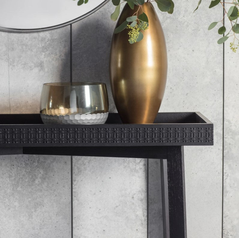 Boho Black Mango Wood Boutique Console Table