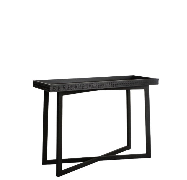 Boho Black Mango Wood Boutique Console Table