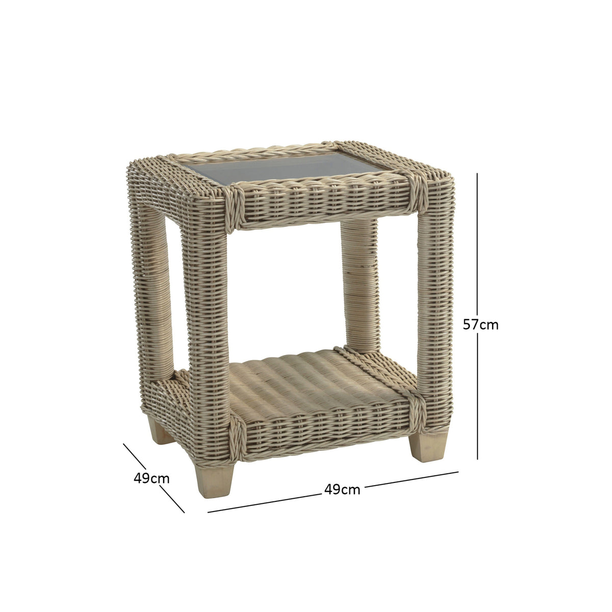 Burford Wicker Lamp Table - Handcrafted by Desser