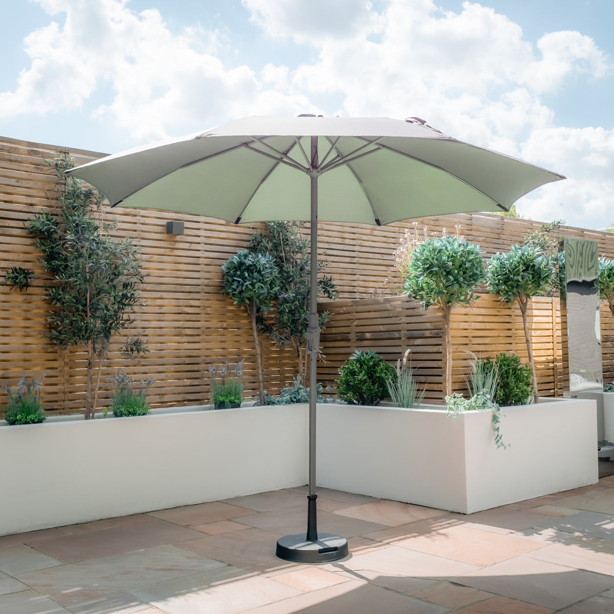 Corfu 2.7m Round Parasol in Green - No Base