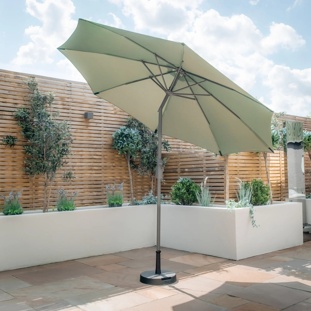 Corfu 2.7m Round Parasol in Green - No Base