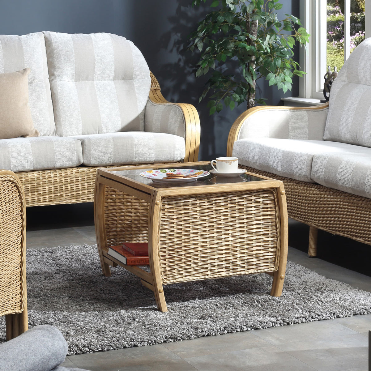 Desser Centurion Rattan & Glass Coffee Table