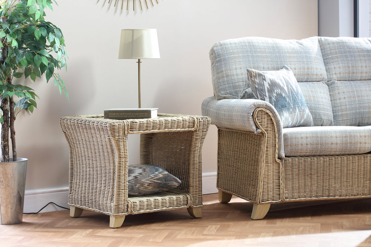 Clifton Lamp Table - Natural-Wash Rattan Side Table