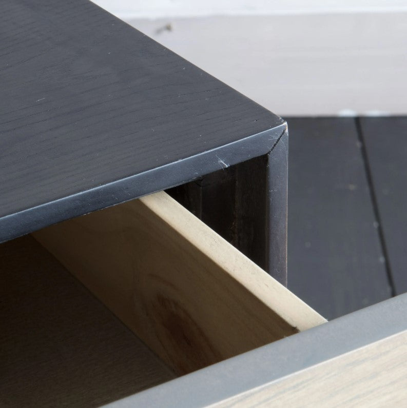 Carbury Black 1 Drawer Bedside Table