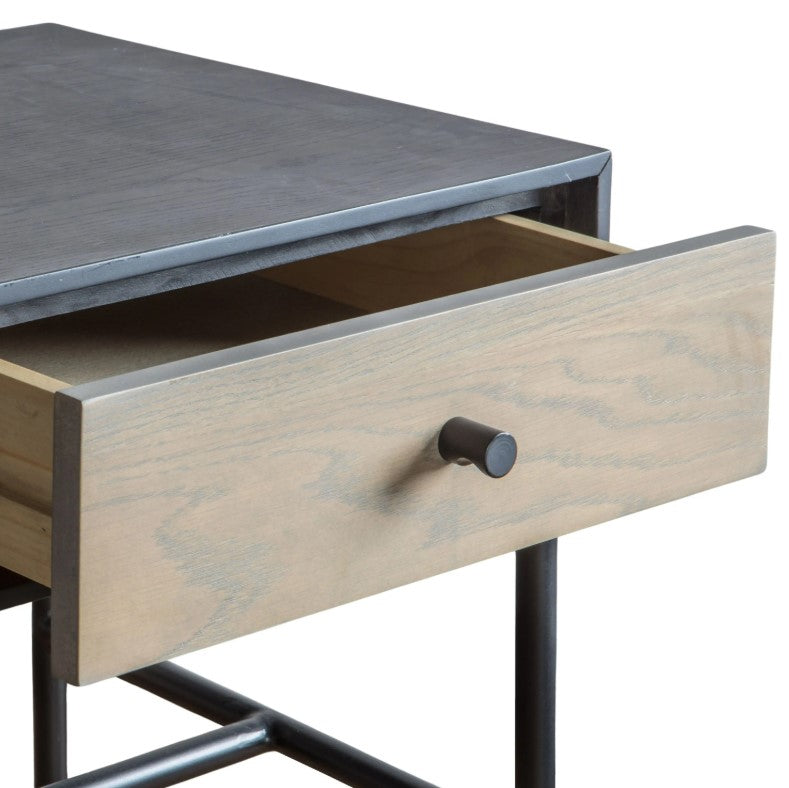 Carbury Black 1 Drawer Bedside Table