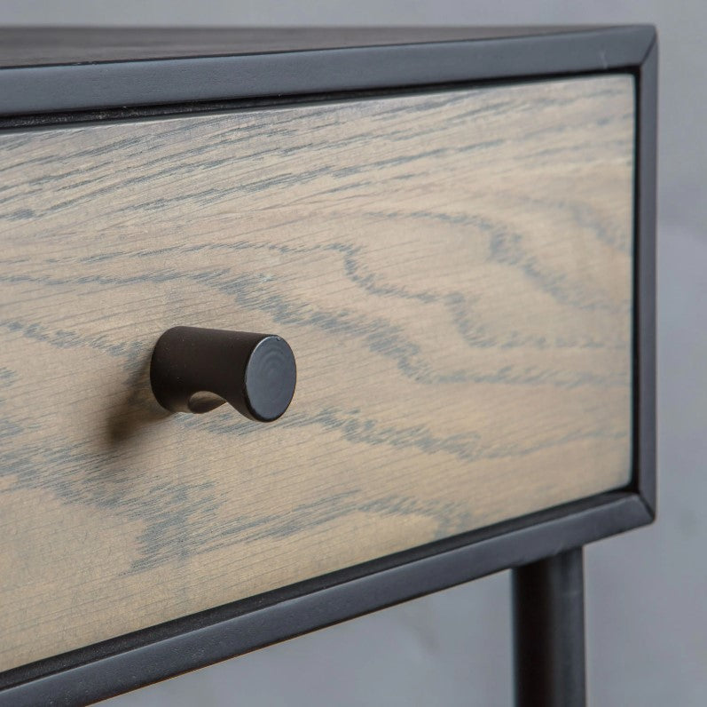 Carbury Black 1 Drawer Bedside Table