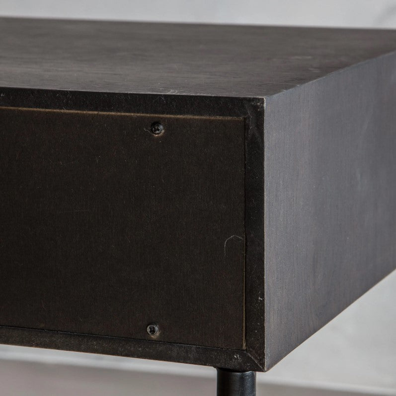 Carbury Black 1 Drawer Bedside Table