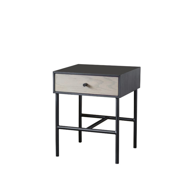 Carbury Black 1 Drawer Bedside Table