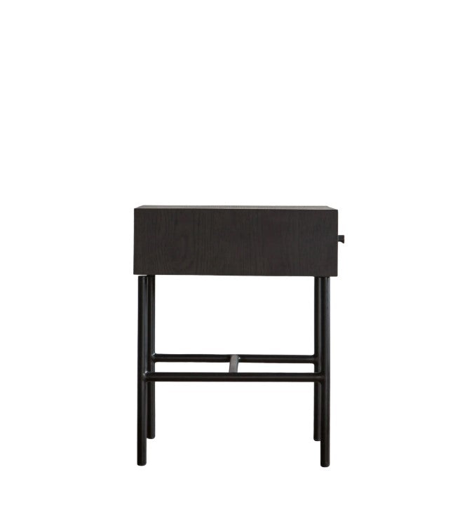 Carbury Black 1 Drawer Bedside Table