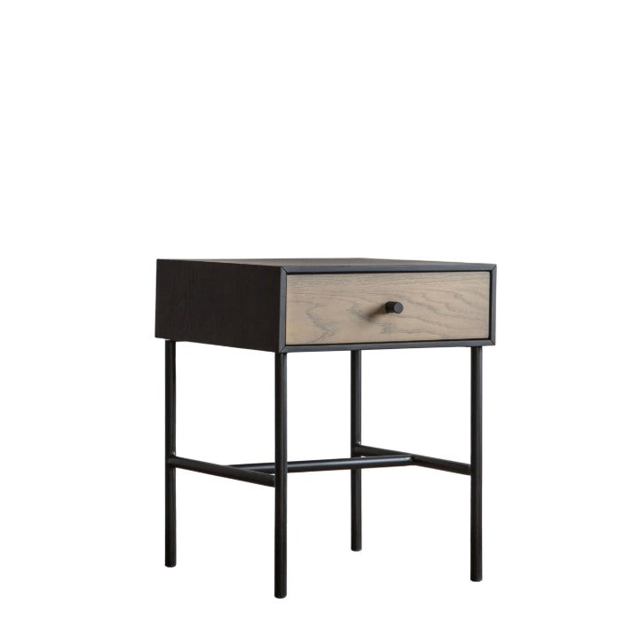 Carbury Black 1 Drawer Bedside Table
