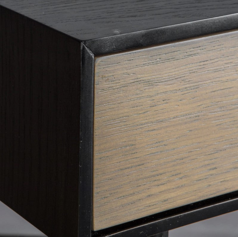 Carbury Wooden 2 Drawer Console Table Black Frame