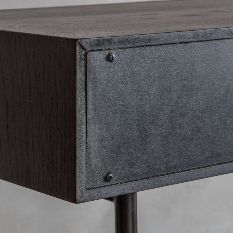Carbury Wooden 2 Drawer Console Table Black Frame