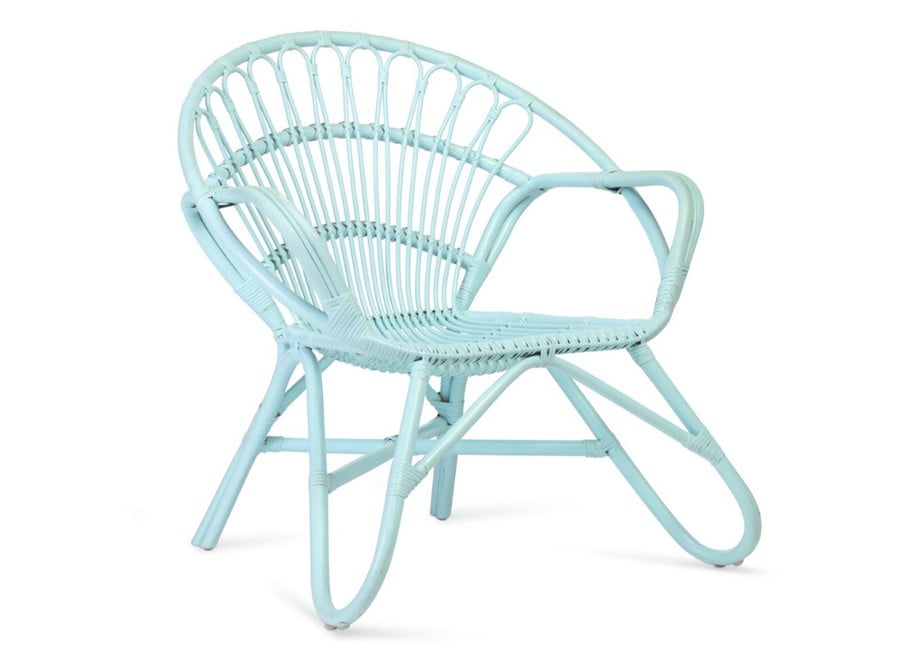 Blue Nordic Rattan Chair Desser