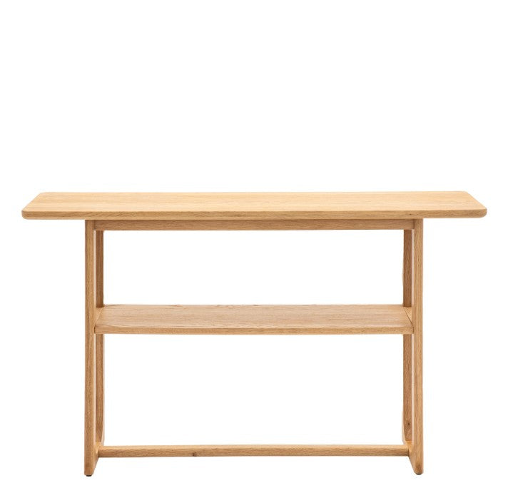 Craft Oak Console Table with Shelf Natural