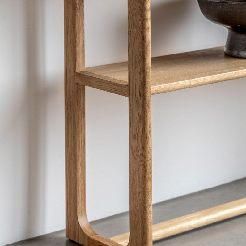 Craft Oak Console Table with Shelf Natural