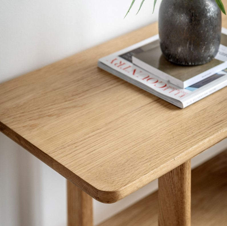 Craft Oak Console Table with Shelf Natural