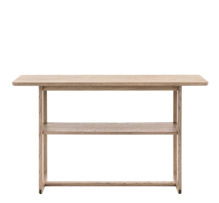 Craft Oak Console Table with Shelf Smoked