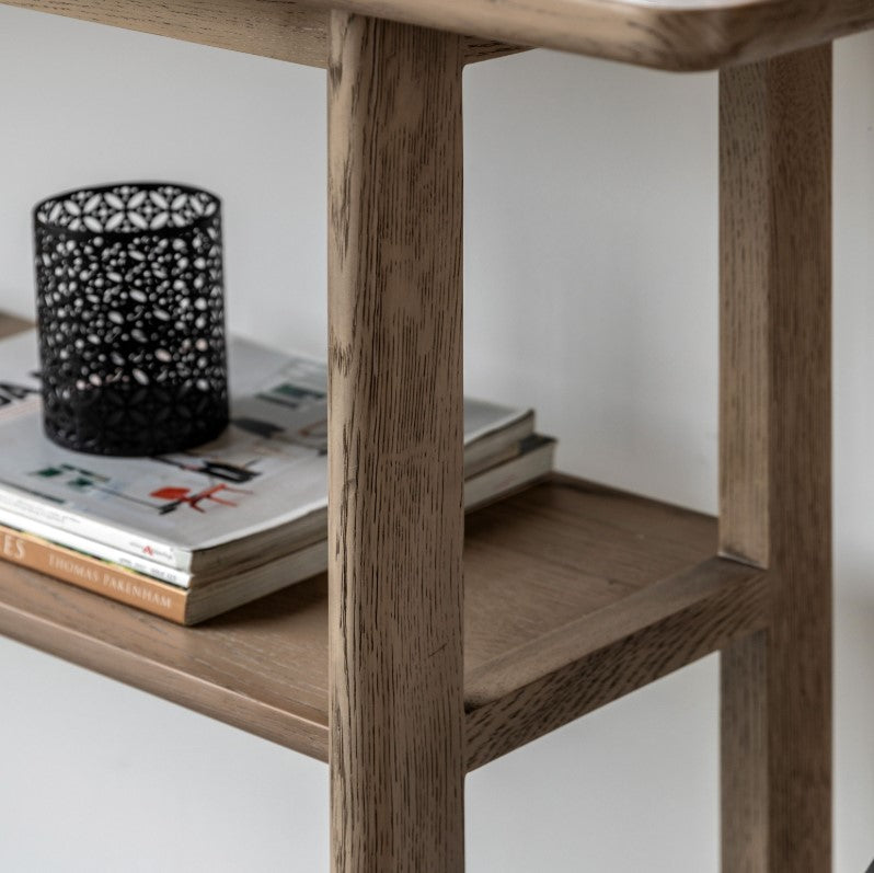 Craft Oak Console Table with Shelf Smoked