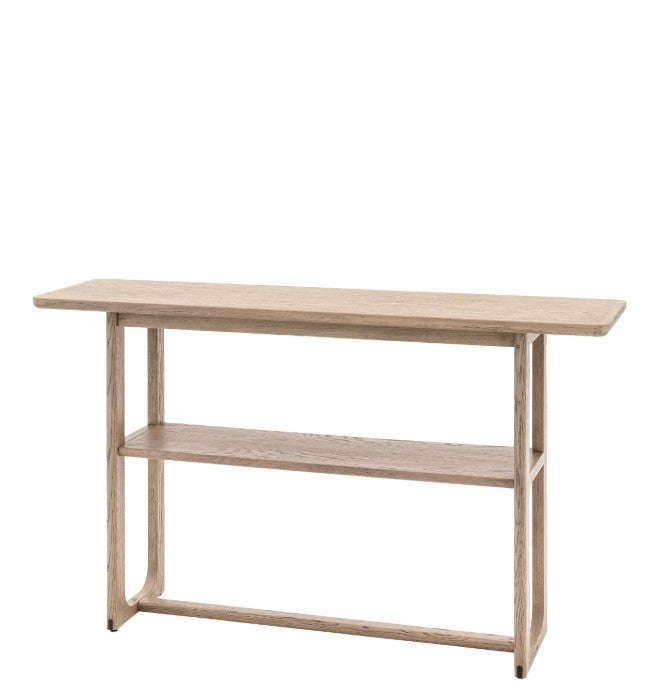 Craft Oak Console Table with Shelf Smoked